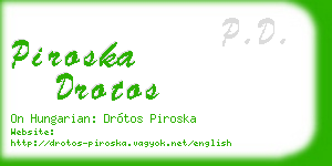 piroska drotos business card