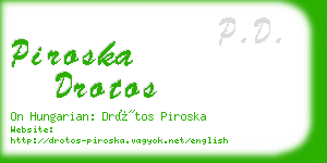 piroska drotos business card
